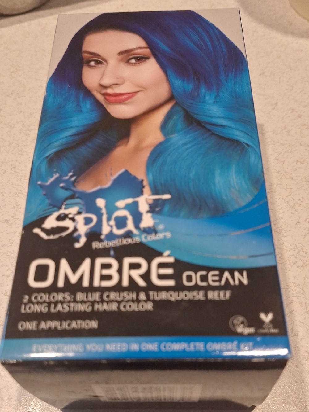 Splat Ombré Ocean Blue Crush & Turquoise Reef Hair Color